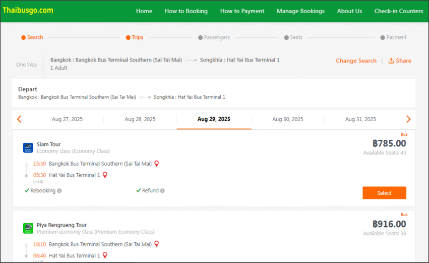 Bus from Bangkok to Hatyai bus bangkok to hatyai songkhla